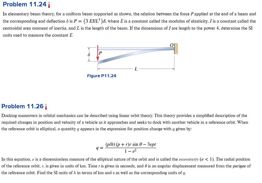 ssProblem 11.24 In elementary beam theory, for a uniform beam supported