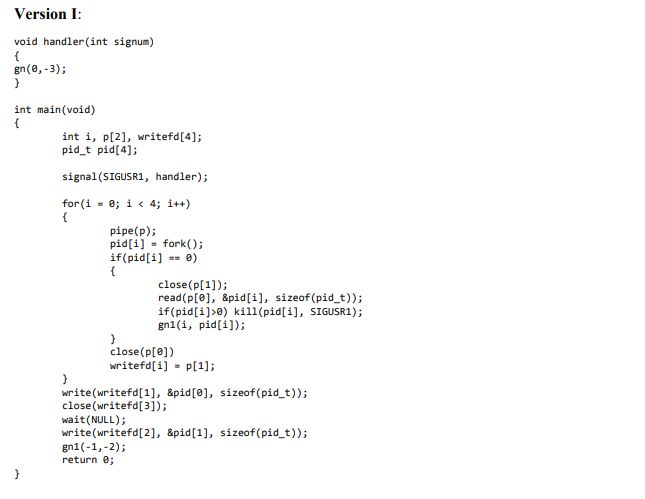 the system calls do not fail, function gn () never returns, function