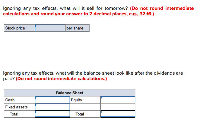 market value terms. There are 10,000 shares of stock outstanding. Cash Market