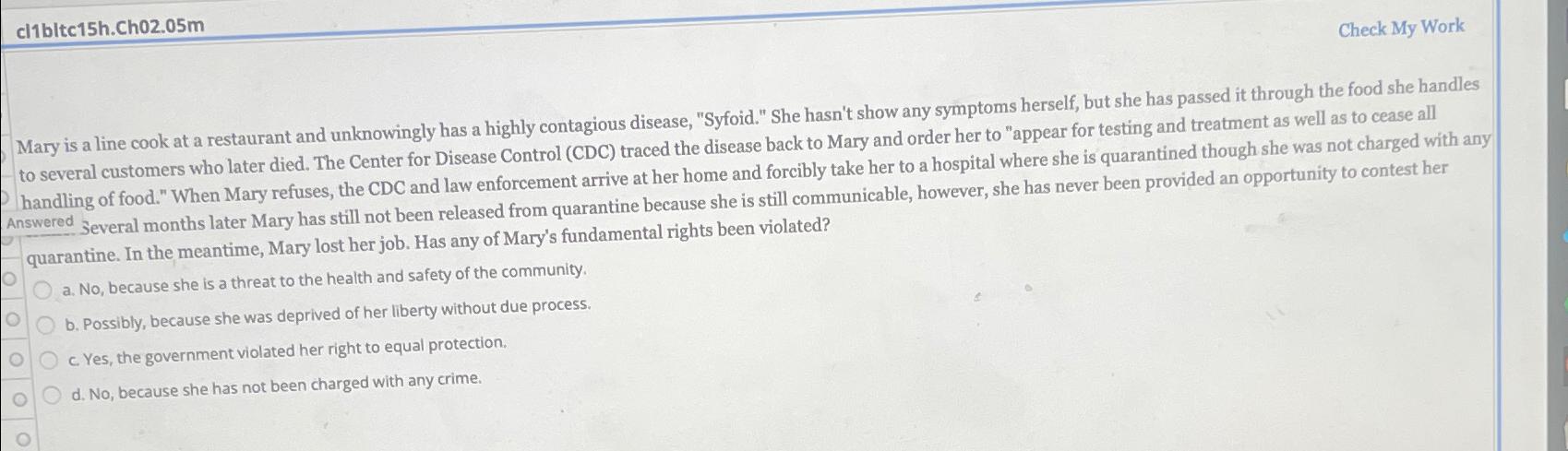  cl1bltc15h.Ch02.05m Check My Work Mary is a line cook at a