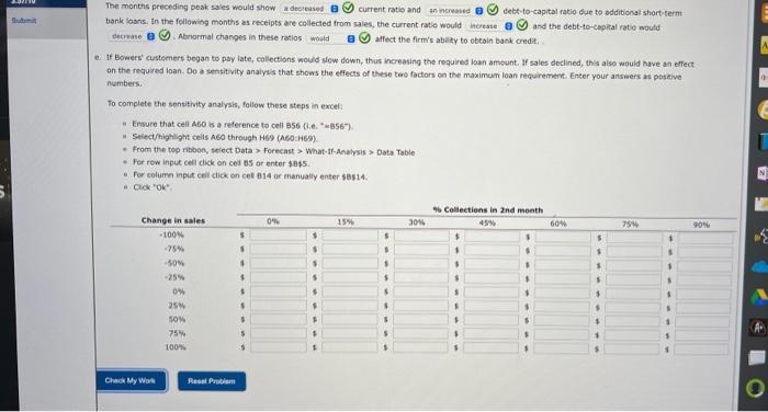 has estimated the following sales forecasts for the firm for parts of