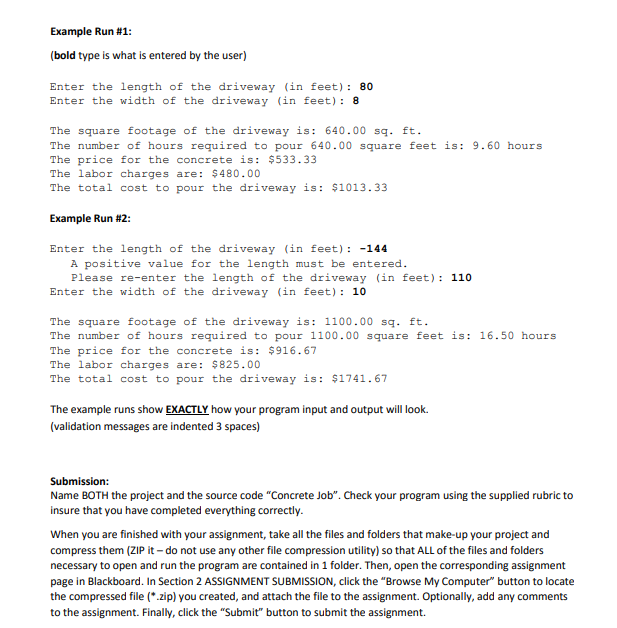 A concrete company wants to estimate what it will cost a customer
