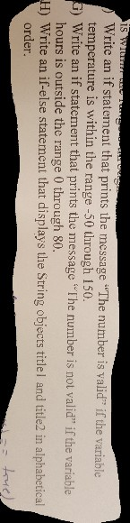  Write an if statement that prints the message "The number is