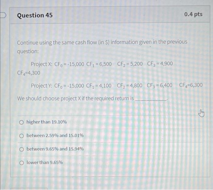 X: CF0 = -15,000 CF = 6,500 CF2 = 5,200 CF3 =