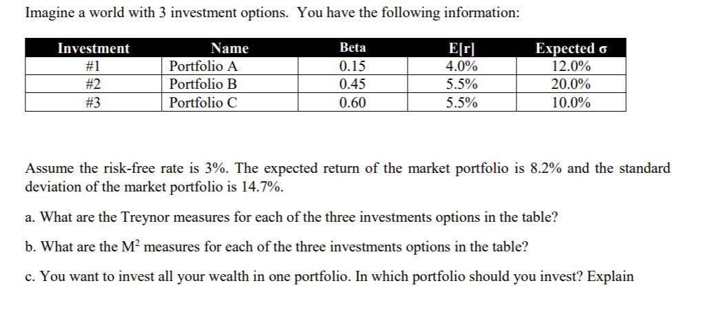 Please show all equations and work as needed. Imagine a world with