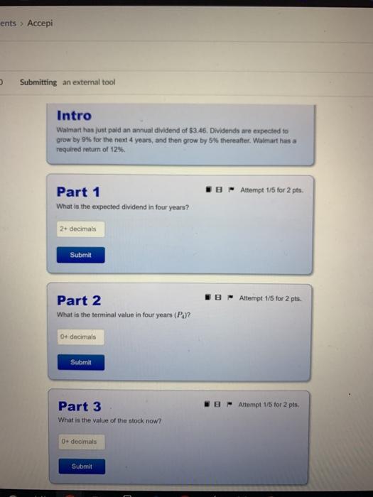 ents > Accepi Submitting an external tool Intro Walmart has just