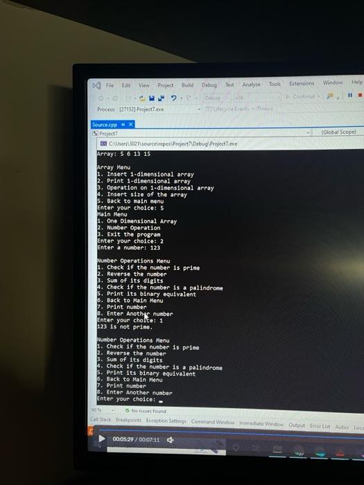 cholces 8 invalld cholce. Please try again. Matn Menu 1. One Dimensional