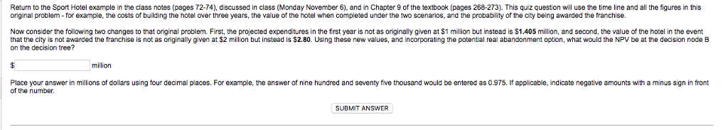 Return to the Sport Hotel example in the class notes (pages