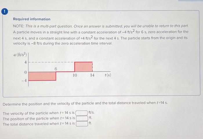  Required information NOTE: This is a multi-part question. Once an answer
