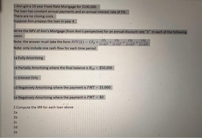 can you answer 2a to 2e? it is a real estate question