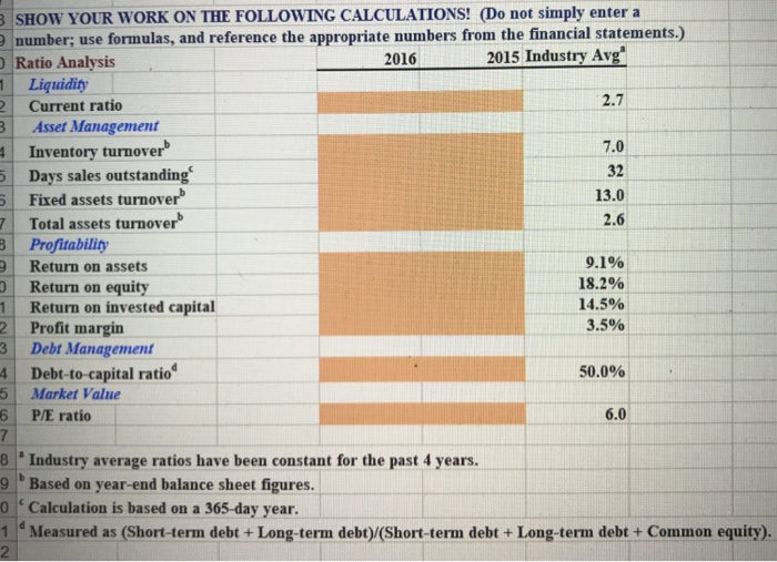 in pink. 3 Case Study 1: Financial Ratio Analysis 4 (Comprehensive Spreadsheet
