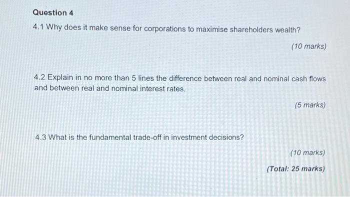  Question 4 4.1 Why does it make sense for corporations to