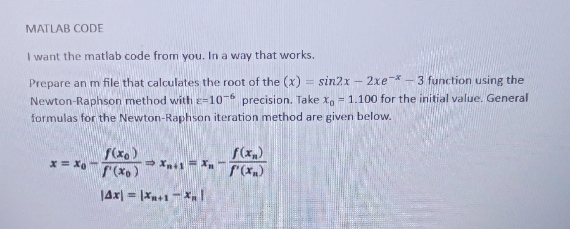 MATLAB CODE I want the matlab code from you. In a