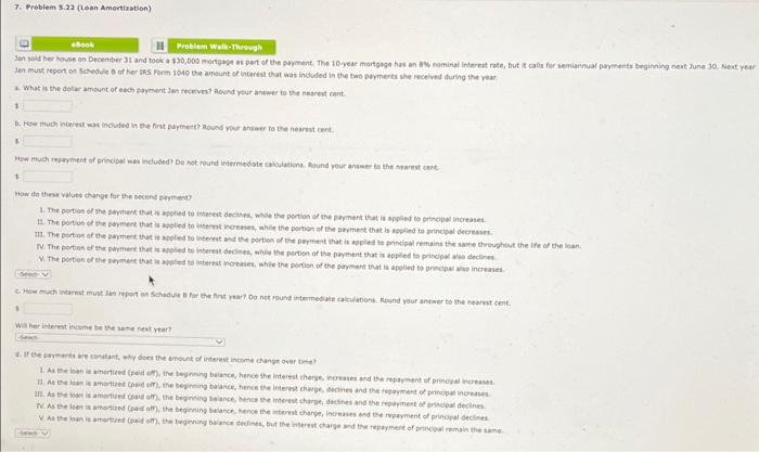 7. Problem 5.22 (Loan Amortation) abeos Problem Walk-Through Son old her