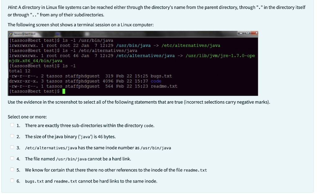 Hint. A directory in Linux file systems can be reached either