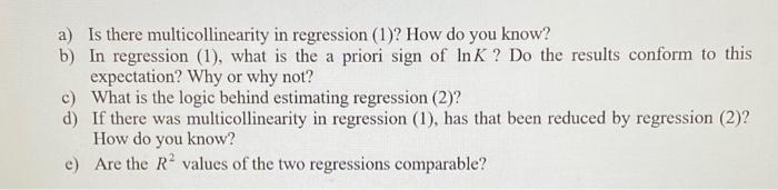 for 1899-1922, Dougherty obtained the following regression results. lny=2.810.53lnK+0.91lnL+0.047tse=(1.38)(0.34)(0.14)(0.021)R2=0.97,F=189.8 where y= index