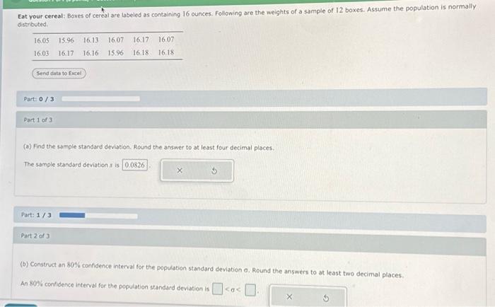  (a) Find the sample standard deviation. Round the answer to at