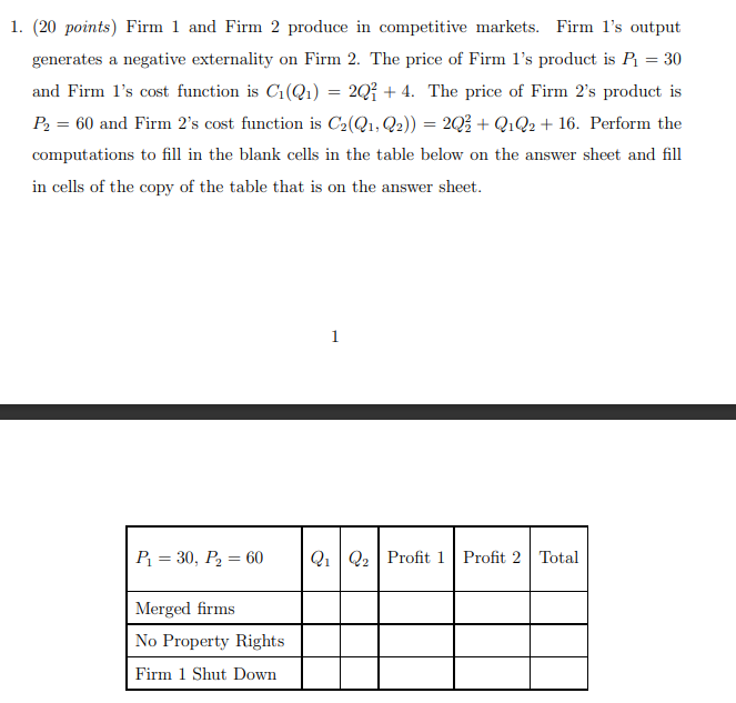 solve the problem 5 Please Thank you so much 1. (20 points)