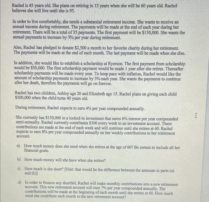 15 years when she will be Rachel believes she will has into