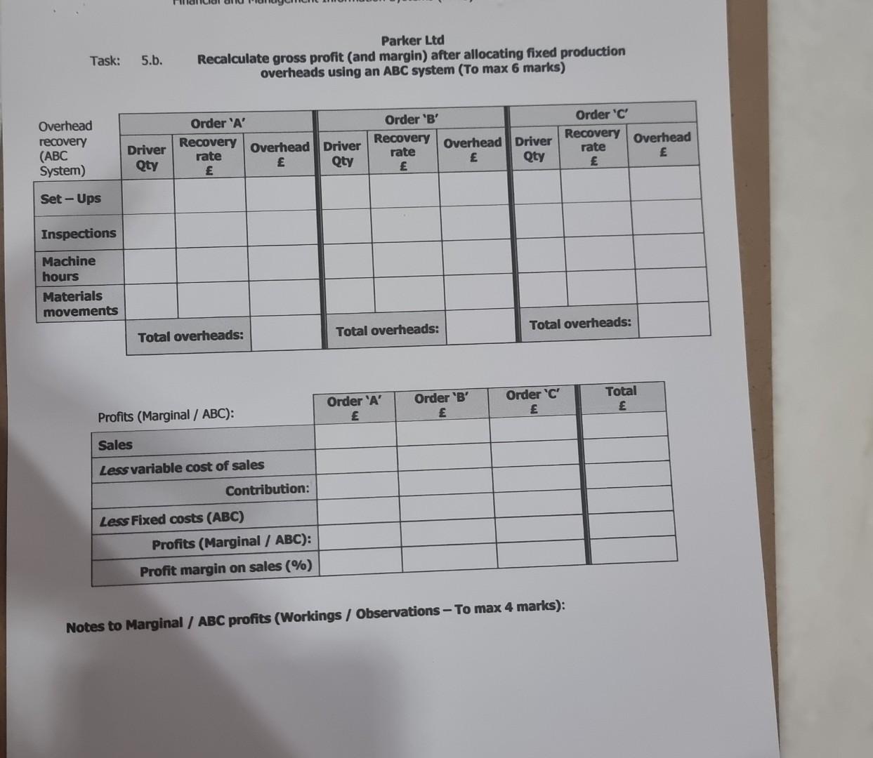 established using a marginal costing system where: - All direct costs are