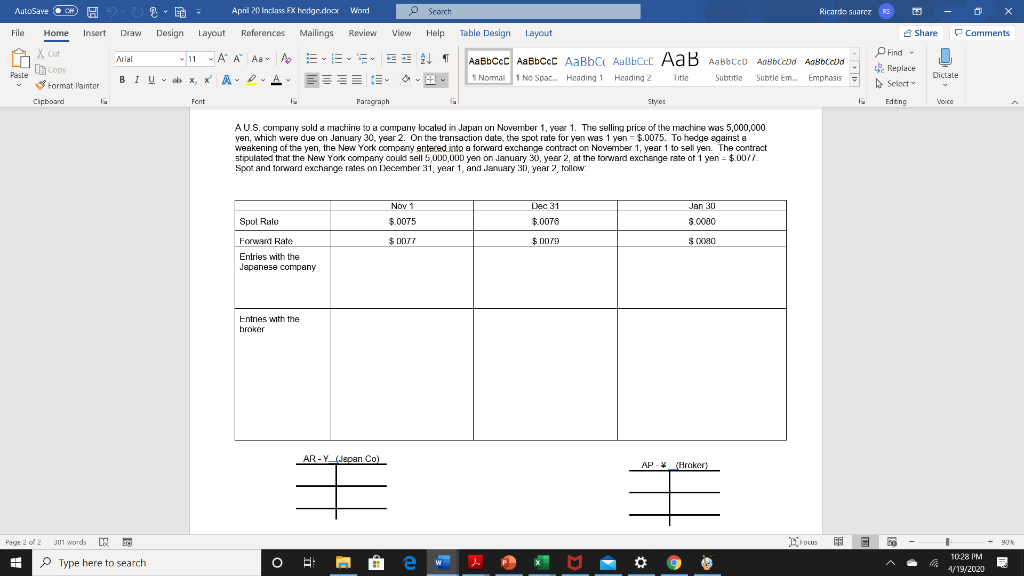  Ricardo suarez 0 X Comments Table Design Layout AutoSave C H