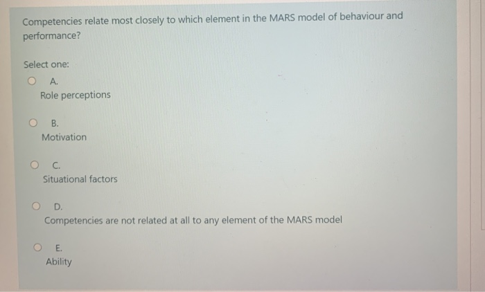  just answer no explanation Competencies relate most closely to which element