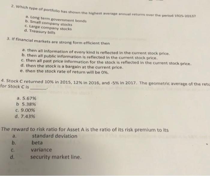  2. Which type of portfolio has shown the highest average annual