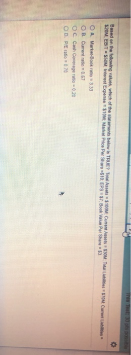  This Teat: 30 ps Do Based on the following values, which