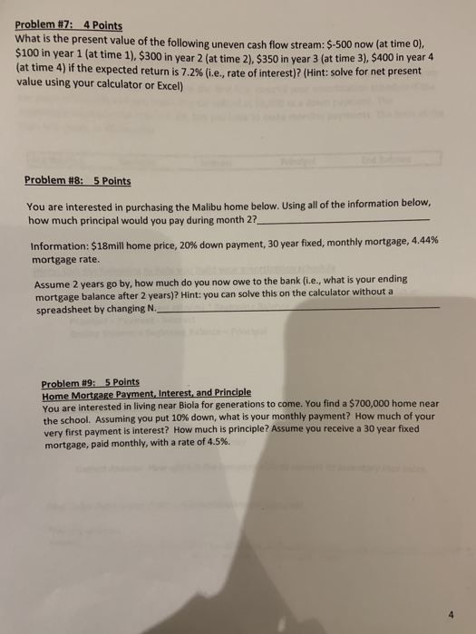  Problem #7: 4 Points What is the present value of the