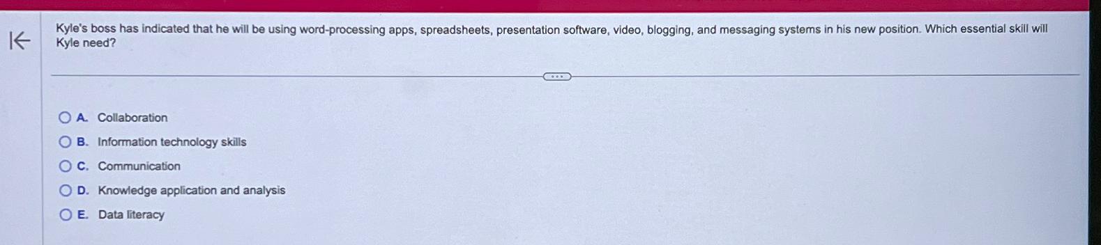  Kyle's boss has indicated that he will be using word-processing apps,