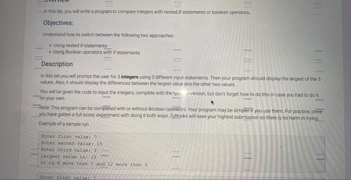 python please In this lab, you will write a program to compare