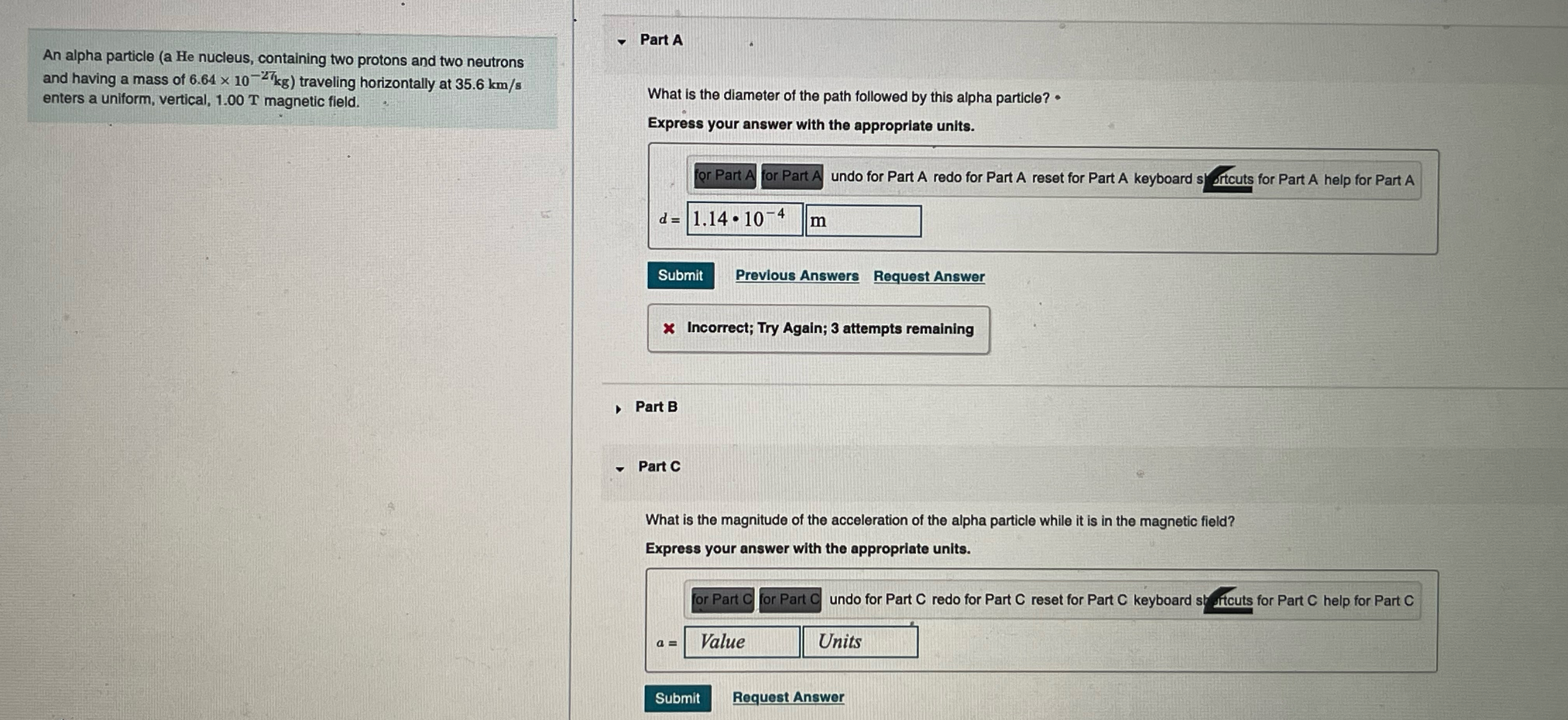  An alpha particle (a He nucleus, containing two protons and two