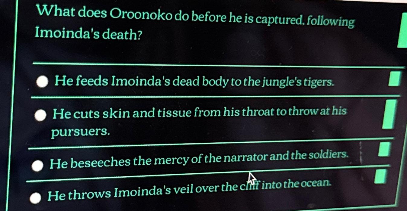  What does Oroonoko do before he is captured, following Imoinda's death?