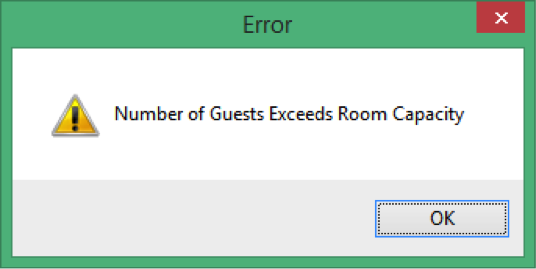 application for hotel room reservation. In this application, the customer enters information