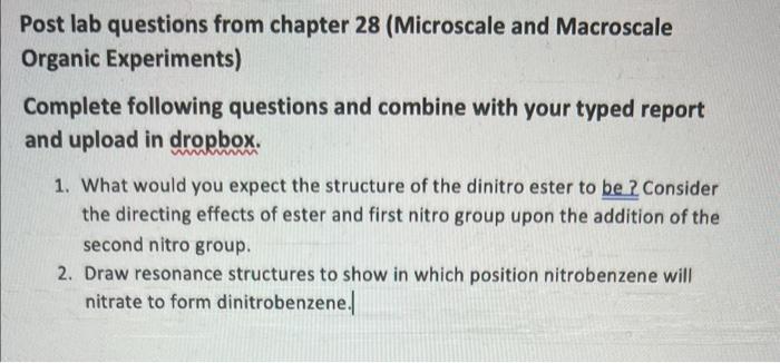 can you answer these two questions plz:) Post lab questions from chapter