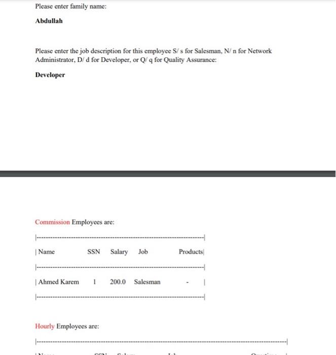 setters and getters .toString(): String calculateSalary: vold Commission Employee productList Product constructor