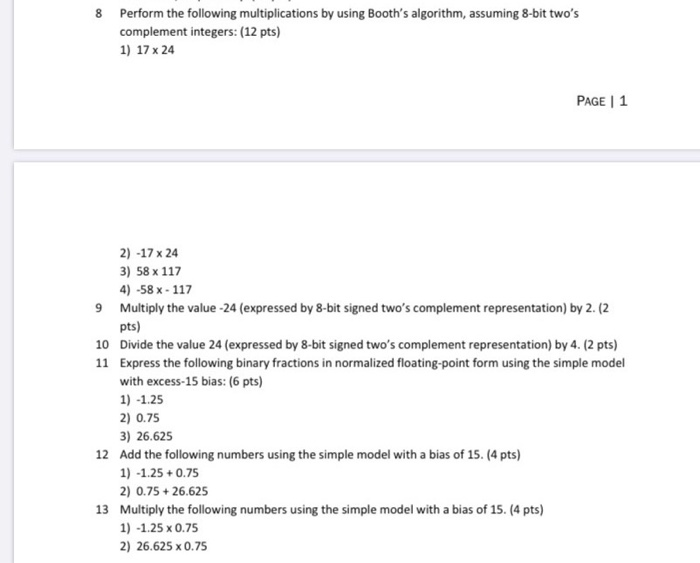 please help need 8-13 , need to show all work 8 Perform