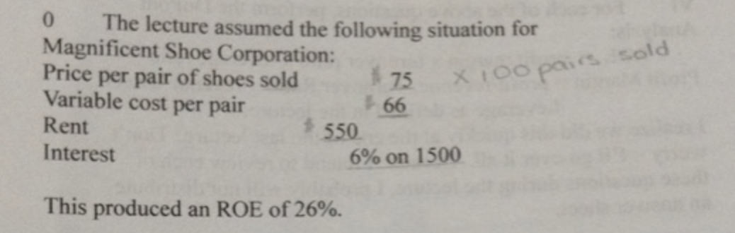 Please help me with this question 0 The lecture assumed the following