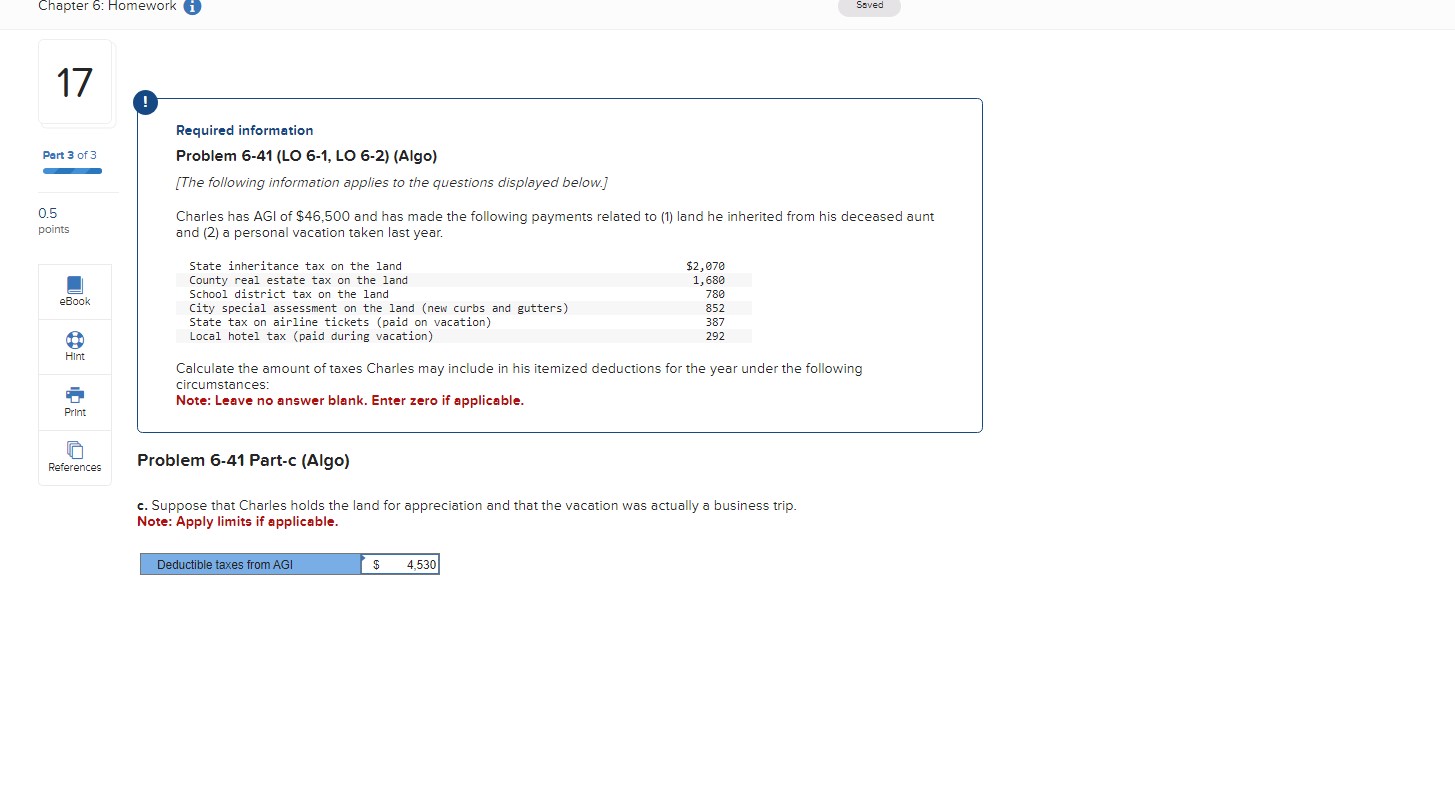 and has made the following payments related to (1) land he inherited
