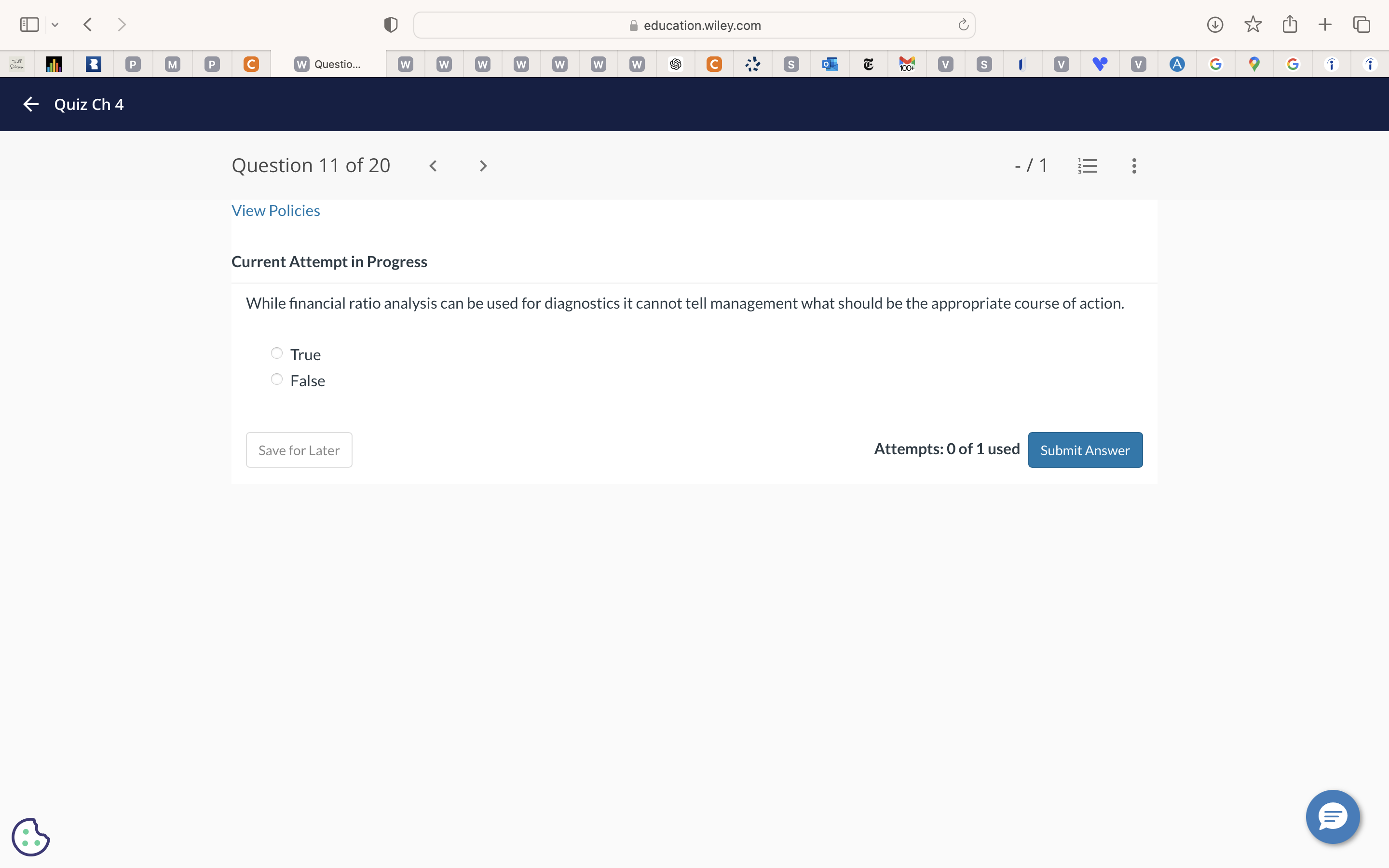  Current Attempt in Progress While financial ratio analysis can be used