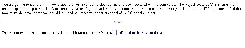  You are getting ready to start a new project that will