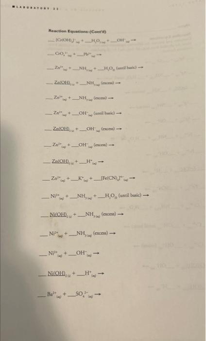 following equations (reactants given) in net-ionic form. Show the physical form (e.g.,