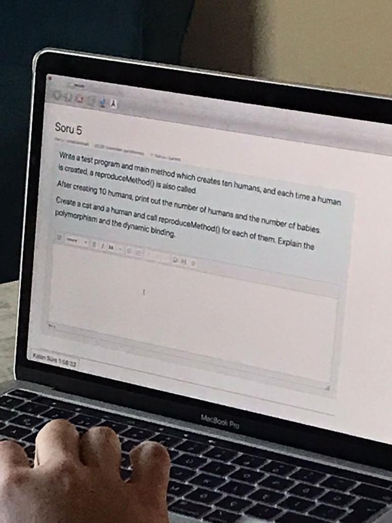 JAVA Soru 5 Write a test program and man method which