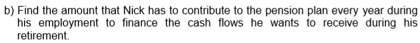 joins the pension plan, Nick will need to pay annual contributions during