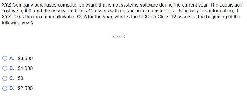 XYZ Company purchases computer software that is not systems software during