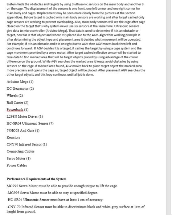  WRITE ARDUINO CODE System finds the obstacles and targets by using