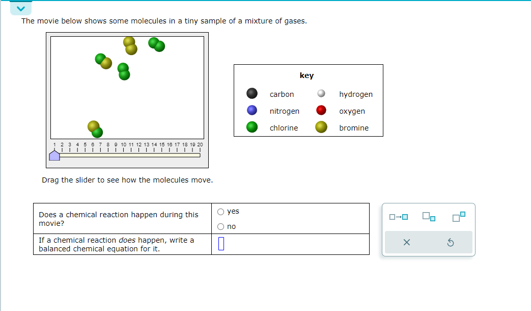  The movie below shows some molecules in a tiny sample of