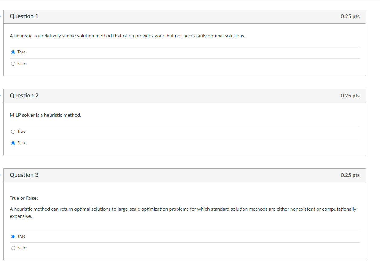  A heuristic is a relatively simple solution method that often provides