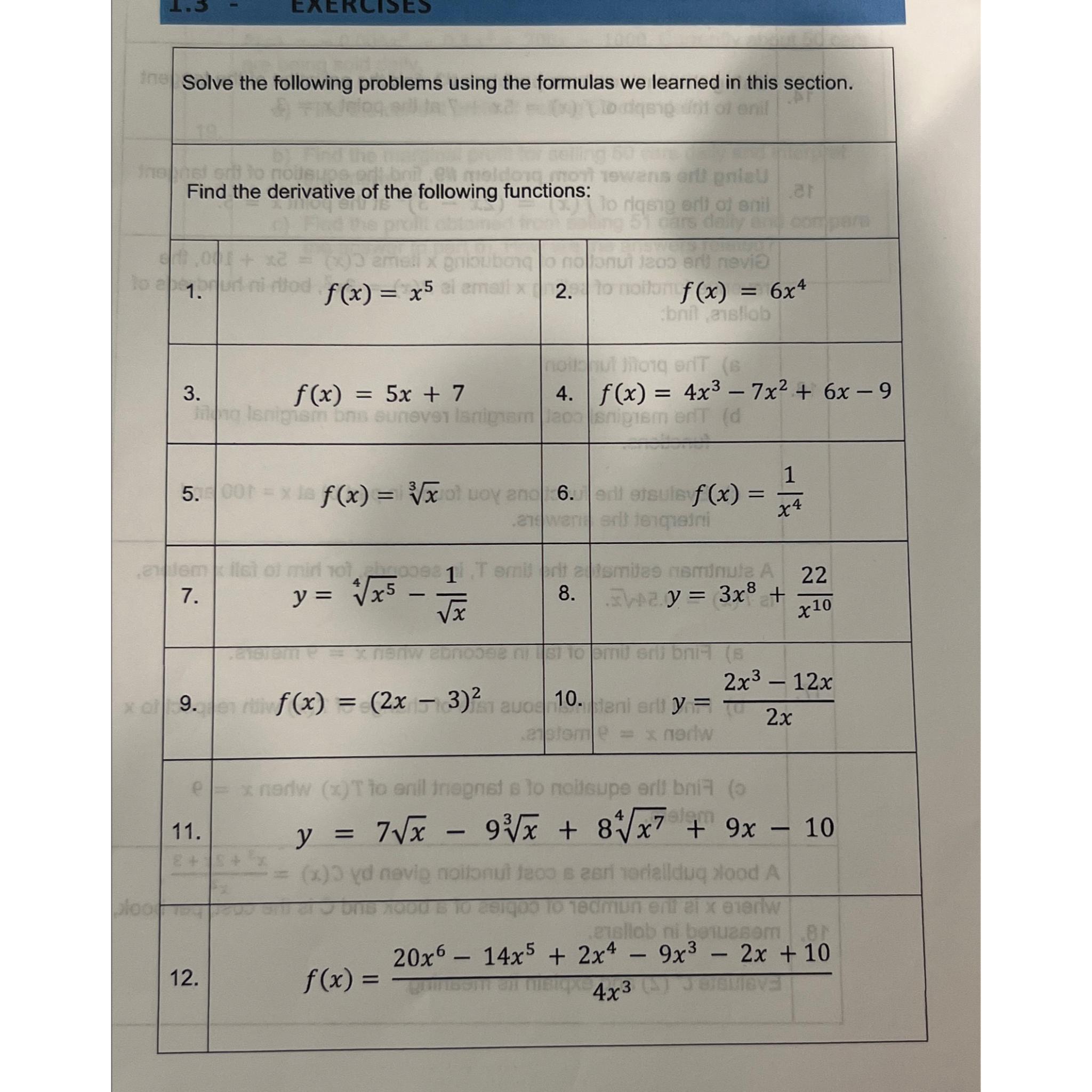  Solve the following problems using the formulas we learned in this