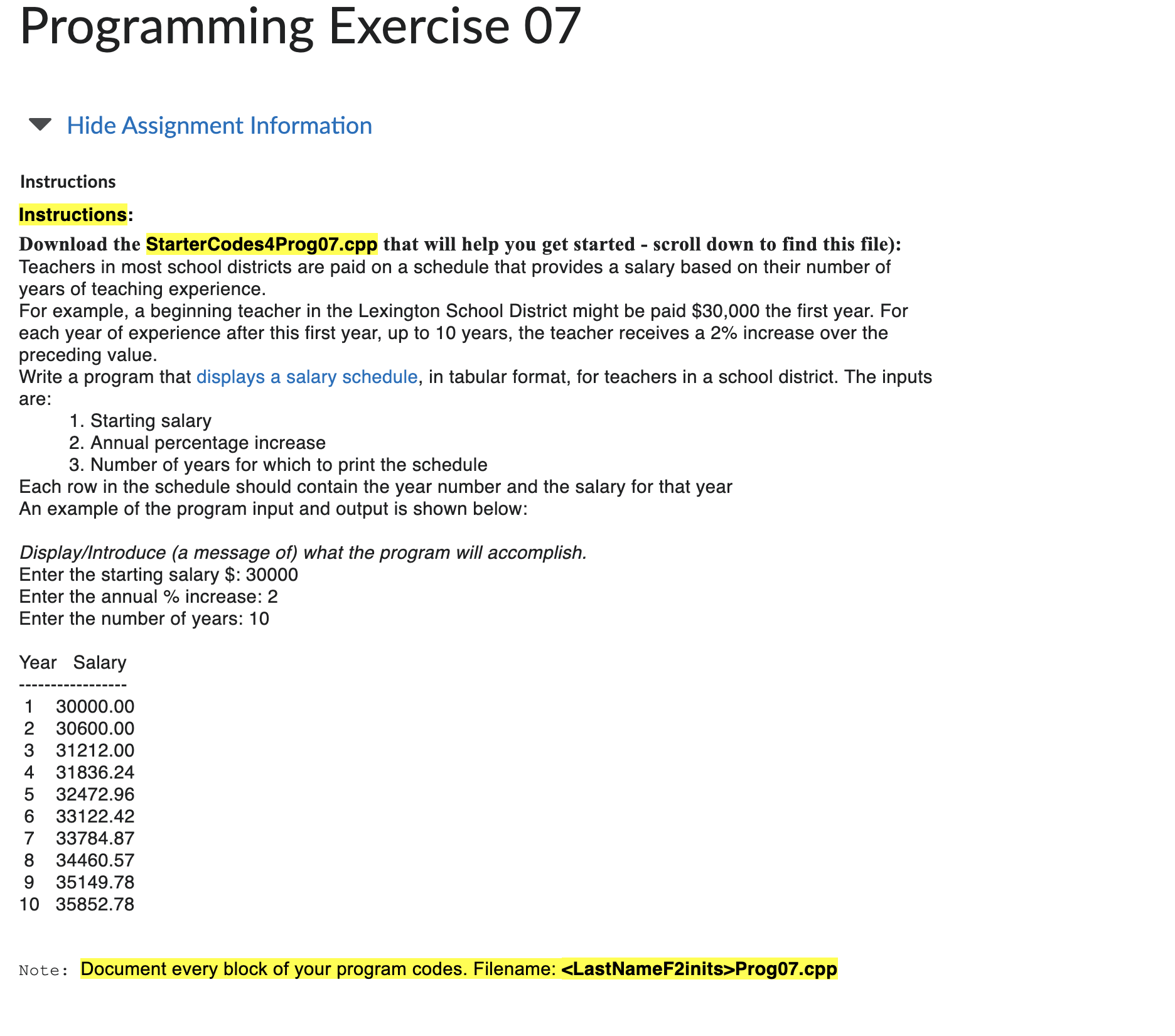  Instructions Instructions: Download the StarterCodes4Prog07.cpp that will help you get started